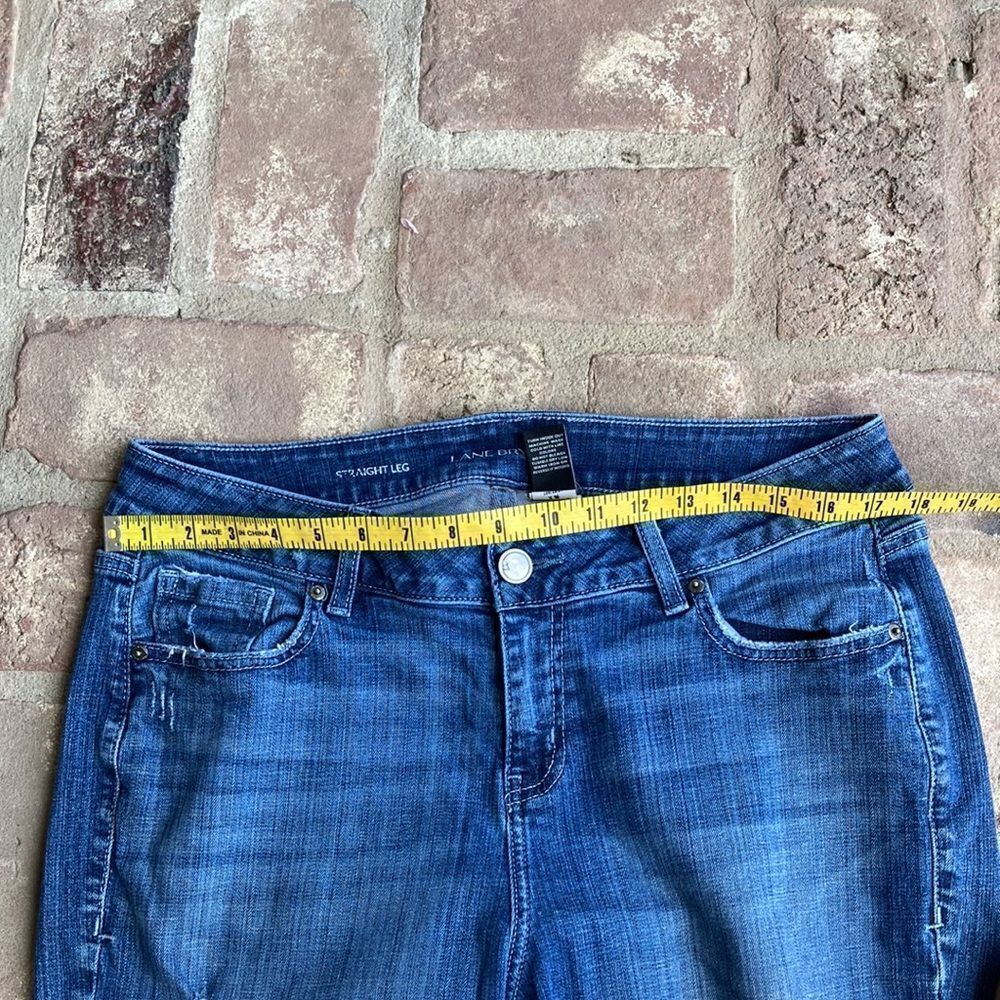 Lane Bryant Distressed Raw Frayed Hem Five Pocket Straight Leg Jeans Size 14 - Picture 11 of 14
